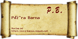 Póra Barna névjegykártya
